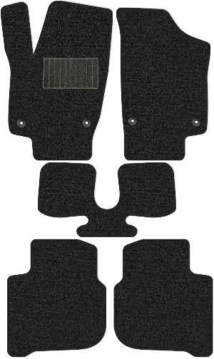 Коврики текстильные "Классик" для Skoda Rapid I (лифтбек / NH3) 2012 - 2017, темно-серые, 5шт.
