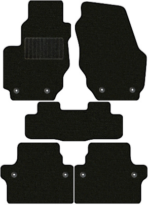 Коврики текстильные "Стандарт" для Volvo S80 II (седан) 2006 - 2010, черные, 5шт.