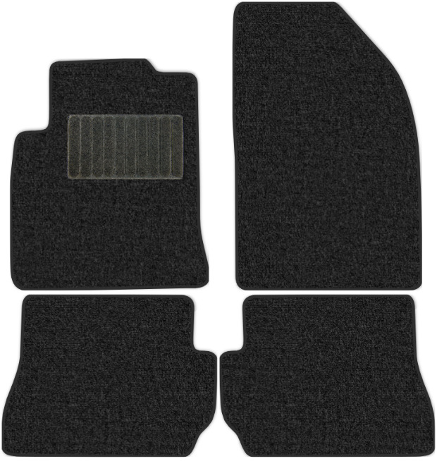 Коврики текстильные "Классик" для Ford Fiesta (хэтчбек 5 дв / Mk6) 2002 - 2005, темно-серые, 4шт.