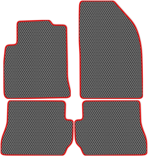 Коврики ЭВА "EVA ромб" для Ford Fusion I (хэтчбек 5 дв / CBK) 2002 - 2012, серые, 4шт.