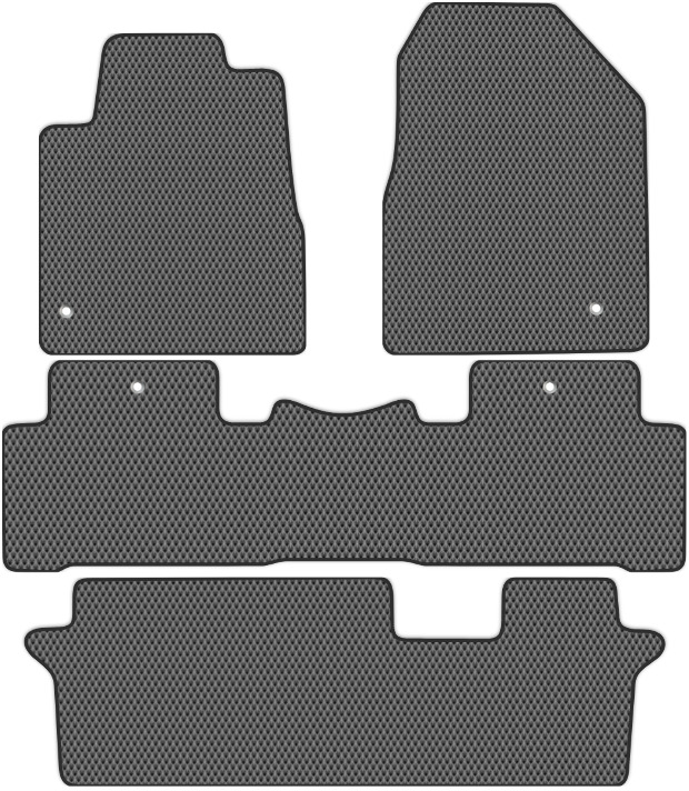 Коврики ЭВА "EVA ромб" для Honda Pilot (suv / YF4) 2008 - 2015, серые, 4шт.