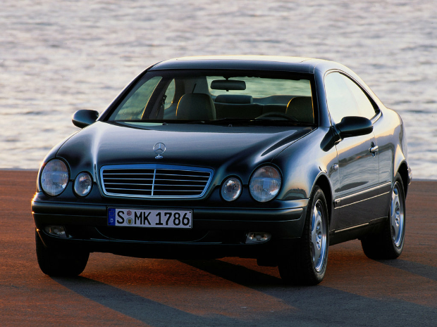Коврики ЭВА "EVA ромб" для Mercedes-Benz CLK-Class I (купе / W208) 1997 - 2002, серые, 2шт.