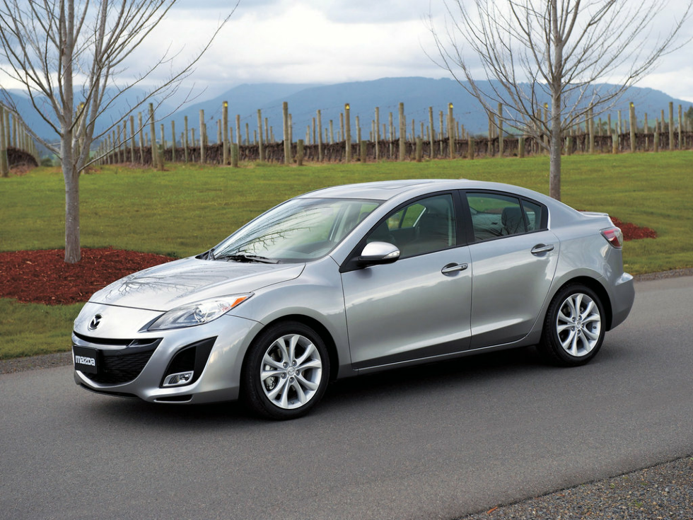 Коврики текстильные "Стандарт" для Mazda 3 (седан / BL) 2008 - 2011, черные, 5шт.