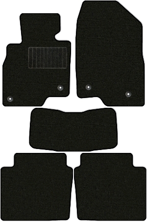 Коврики текстильные "Стандарт" для Mazda 6 III (седан / GJ) 2015 - 2018, черные, 5шт.